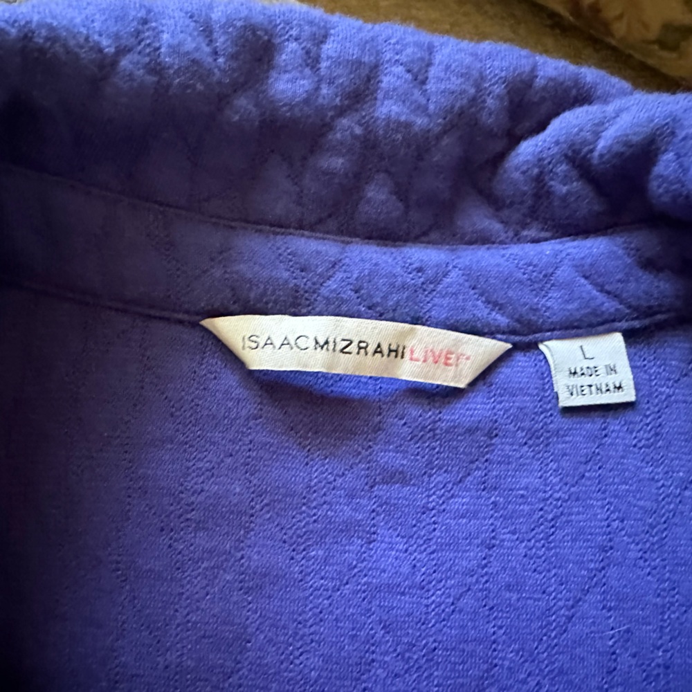 Isaac Mizrahi knit quilted moto jacket women’s size large - Picture 2 of 6